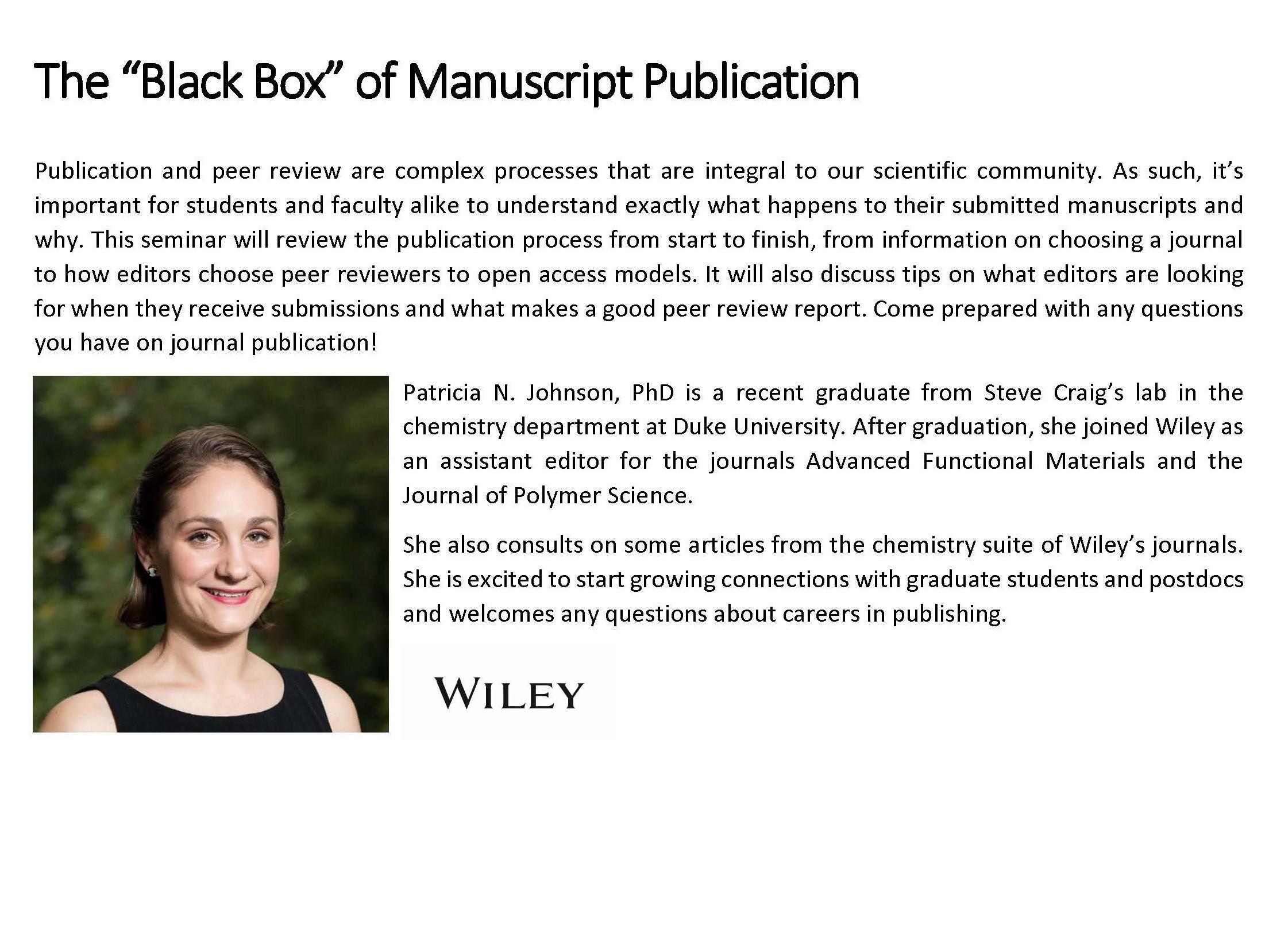 The &amp;amp;amp;amp;quot;Black Box&amp;amp;amp;amp;quot; of Manuscript Publication Flyer