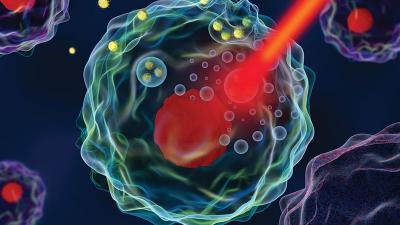 Artist's rendering of nanoparticle used in cancer treatment